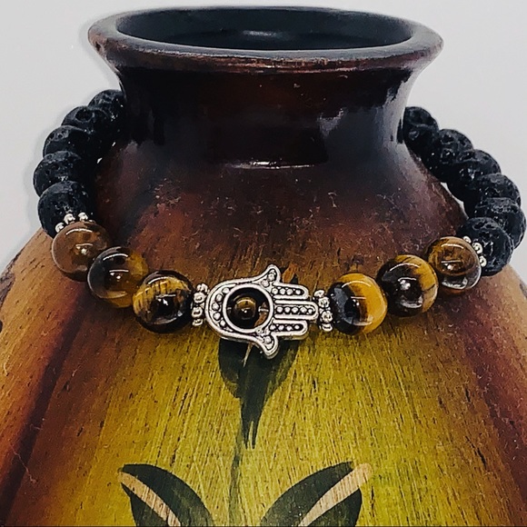 Jewelry - Tiger eye with lava stone bracelet